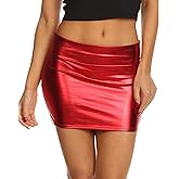 Sakkas Kaie Women's Shiny Metallic Liquid Wet Look Mini Skirt
