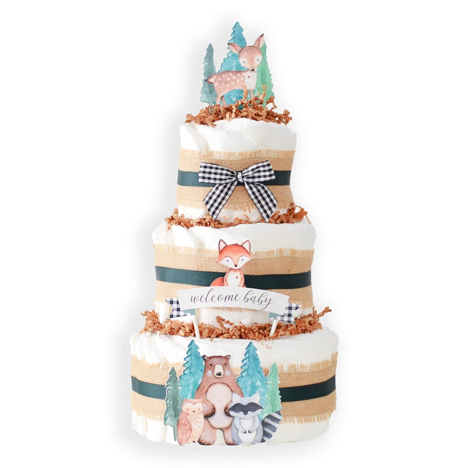 Woodland Baby Shower DIY Diaper Cake KIT Not Assembled