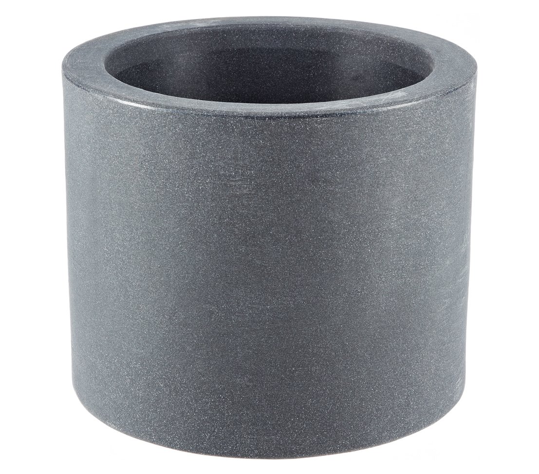 Dehner Cube Planters with Built-in Wheels, Diameter 40 cm, Plastic, Anthracite