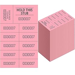 Kosiz 1000 Sheets Raffle Tickets with 10 Bid
