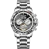 GLENAW Mens Automatic Mechanical Watches Skeleton Tourbillon Day Date Luxury Self Winding Dress Wrist Watches Luminous