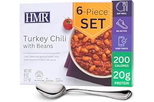HMR Turkey Chili with Beans Entrée | Pre-packaged Lunch or Dinner to Support Weight Loss | Ready to Eat | 20g of Protein | Low Calorie Food | 8oz Serving per Meal | Pack of 6
