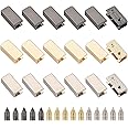 WADORN 18 Sets Metal Belt Tip with Screws, 0.75 Inch Long Bag Decorative Buckles for Purse Webbing End Clip Clasps Leather Handle Strap End Cover DIY Purse Making Hardware Accessories