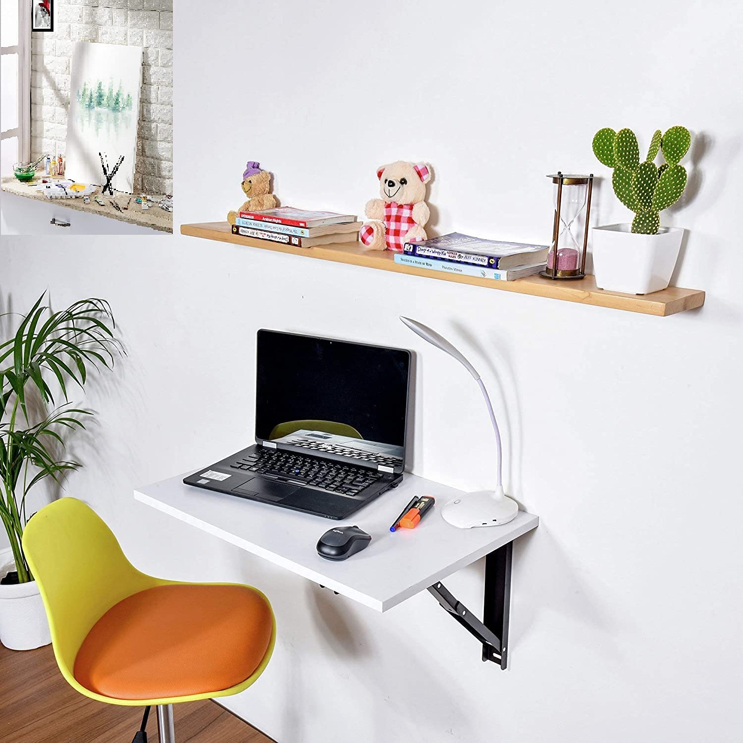 Iconic Decor India Modern Folding Wall Mounted Study Table/Office Table