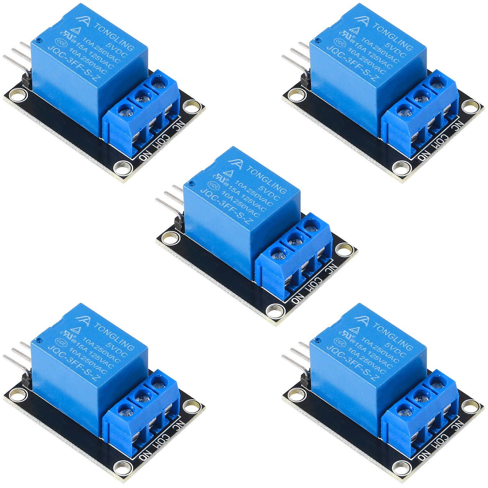 Dealikee 5 Pack 5V Relay Module 5V with Indicator LED Light 1 Channel Relay Module for Arduino ARM PIC AVR MCU