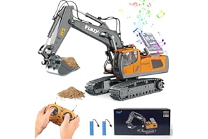 FUUY RC Excavator Toy Boys Toys Age 4-6, Remote Control Excavator Toys for Boys 3-5 Year Old RC Construction Vehicles Toys for Adults & Kids Age 4-7 Boy Outdoor Chrismas Birthday Gifts