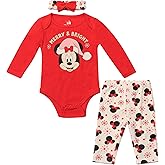 Magic Threadz Disney Clothes Baby Girls Bodysuit, Pants & Headband Set – Minnie Mouse, Bambi, Marie & Tinkerbell (0–9M)