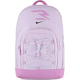 Nike 3BRAND Kids Blitz Bungee Backpack for School, Pink Foam/Black | Padded 17-inch laptop sleeve and 2 mesh bottle pockets. Bookbag for boys, girls, sports, gym, and travel.