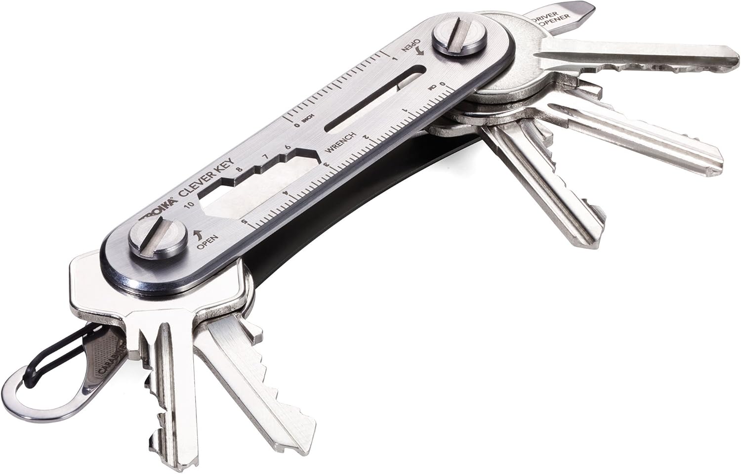 Troika CLEVER KEY Keyring, 10 cm, Multicolour (Silber Titan), Titanium, 10 centimeters - Image 3