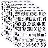 8 Sheets Old English Letter Stickers Vinyl Alphabet, 1 Inch, Black | Alphabet Number Decal, Easy Paste & Remove, Gothic Style, for Mailboxes Address Business Scrapbooking DIY Art Crafts