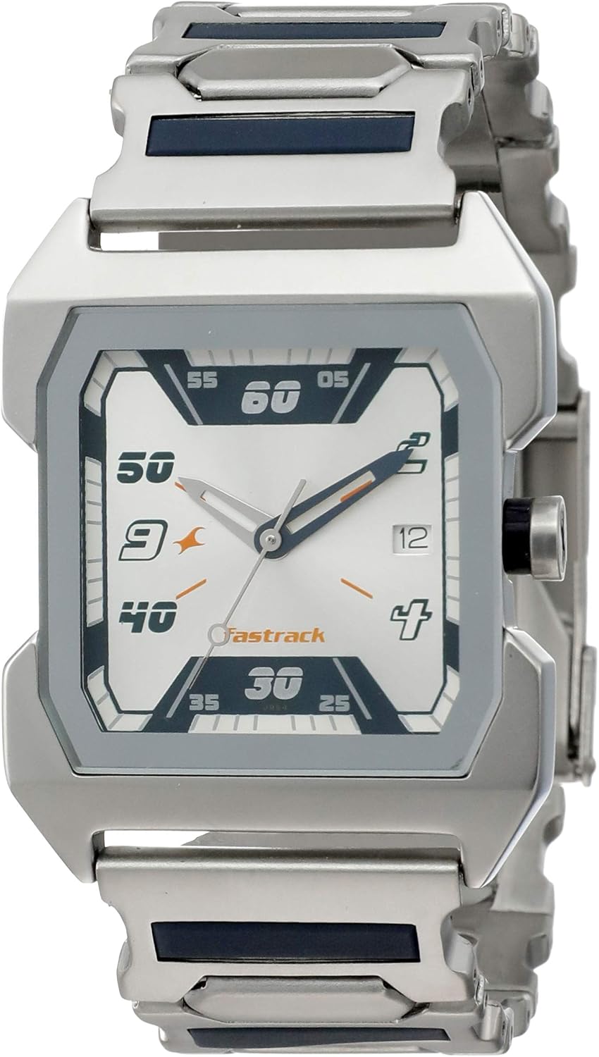 Amazon Com Fastrack Men S 1474sm01 Casual Silver Metal Strap Watch Watches