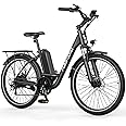 Funhang Electric Bike for Adults, 26" 1000W Peak City Cruiser Ebike, 21.7MPH 50 Miles Commuter Electric Bicycle with 48V 374.4WH Removable Li-ion Battery, Adjustable Stem, Rear Rack, Fenders, 7-Speed