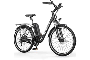 Funhang Electric Bike for Adults, 26" 1000W Peak City Cruiser Ebike, 21.7MPH 50 Miles Commuter Electric Bicycle with 48V Removable Li-ion Battery, Adjustable Stem, Rear Rack,7-Speed, UL 2849 Certified