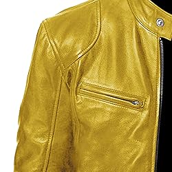SWJGLITTR Men Slim Fit Motorcyle Leather Jacket