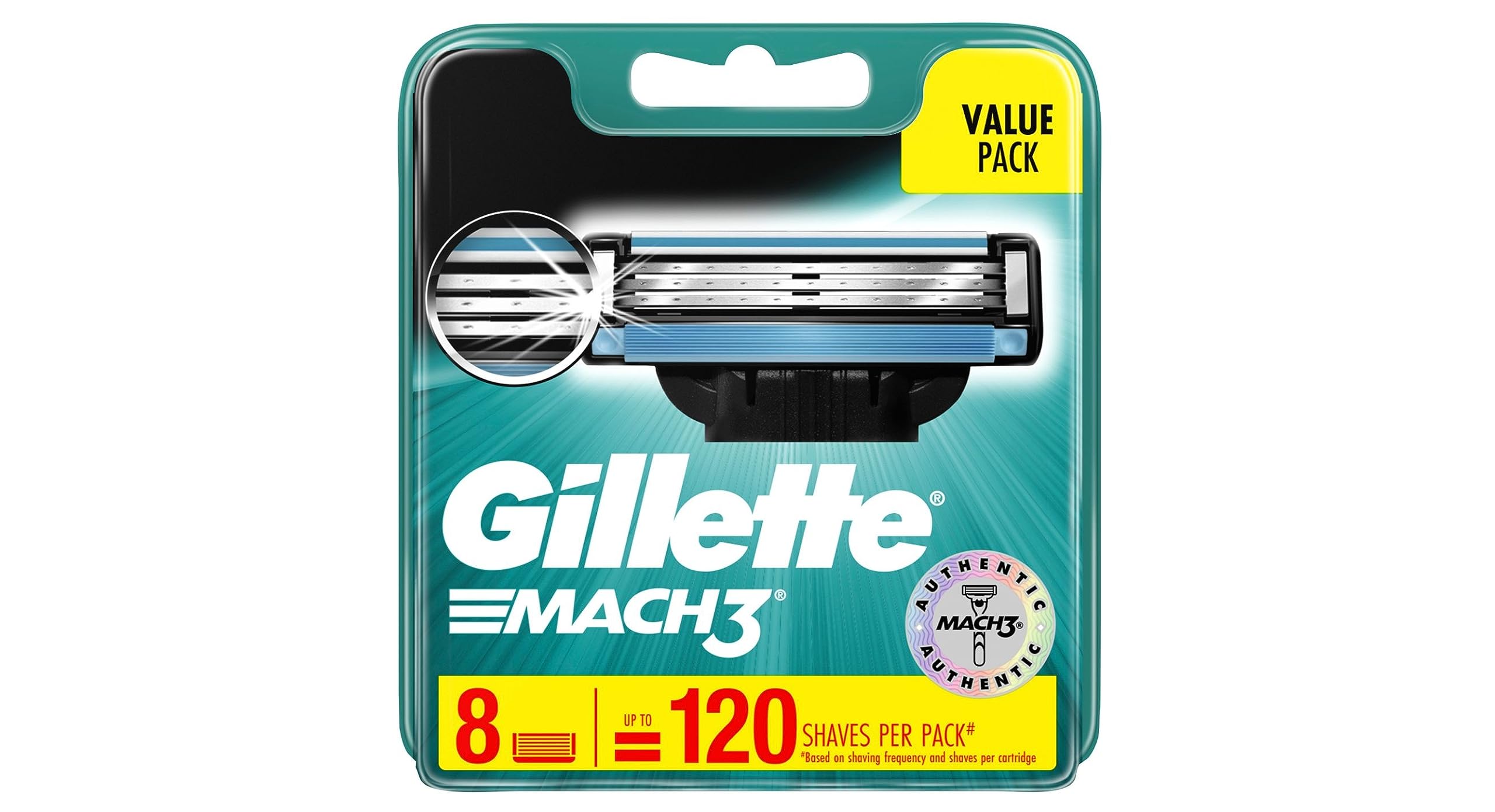 Gillette MACH3 Razor Blades - 8 Pack of Refills