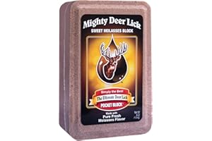 Mighty Deer Lick Attractant Block, 4 LB - Made with Pure Sweet Molasses, Deer Can't Resist, Balanced Nutrition
