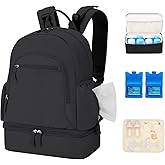 Breast Pump Backpack Fit for Spectra S1/S2 with Removable Cooler Compartment, Breast Pump Bag Fit Pump Accessories for Working & Nursing Moms, Breast Milk Cooler Bag for Travel and Family Use Black