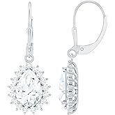 Certified 5 Carat Moissanite Teardrop Earrings in Silver, D-Vs1 Quality, Moissanite Bridal Earrings - Unique Gift For Her