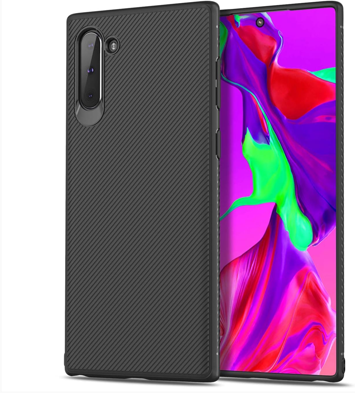 for Samsung Galaxy Note 10 Case Lxlfcase Soft TPU Scratch Resistant Anti-Fingerprint Skin Silicone Protector Phone Cases Cover for Samsung Galaxy Note 10 (Black)