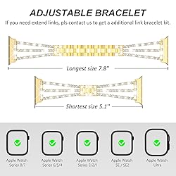 Surace Gold Apple Watch Bands 45mm for Women Series