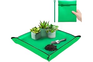 vuicci Plant Repotting Mat,Square Succulent Gardening Mat Waterproof Transplanting Mat Thickened Foldable Soil Change Mat and Potting Soil Mess Control Tidy Tray Repotting Mat for Plant Lovers
