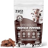 Zyra Plant Based Protein Powder Chocolate Flavor – 10 Servings – 18g Organic Pea Protein Powder – Keto Diet, Allergen-Free, No Monk Fruit, No Stevia – Low Sodium & Carbs - Vegan Protein Powder