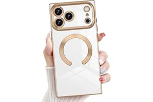 Newseego for iPhone 17 Pro Max Magnetic Case, Luxury Plating Edge Square Case for Women Girls Men Soft TPU Bumper Anti-Scratc
