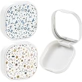 TIHGJHY 2 Pack Retainer Case, Denture Case Night Guard Mouth Guard Compatible with Invisalign，With Mirror and Ventilation Holes