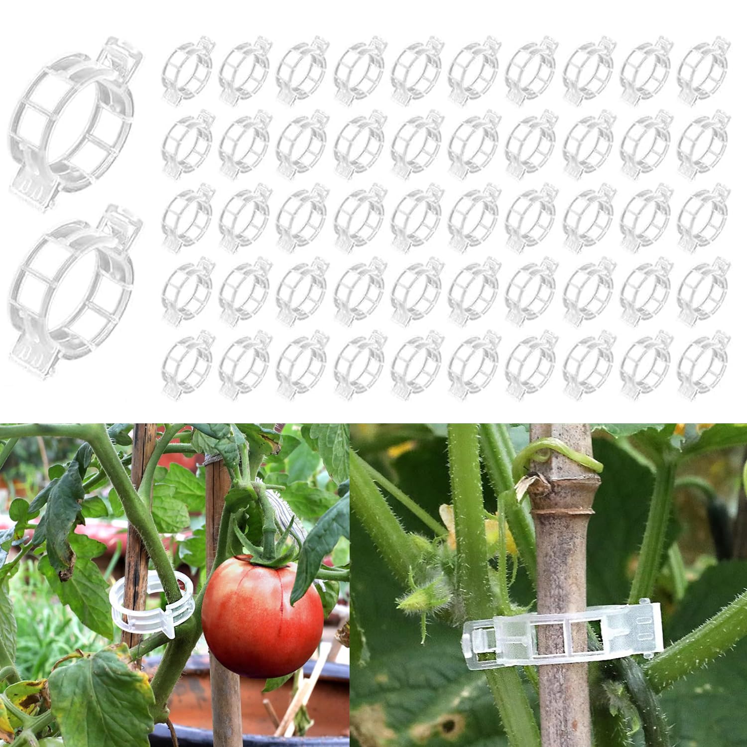 200Pcs Plant Supports, Tomato Plants Support, Plastic Plant Clips for Climbing Plants for Climbing Plants Support Clips Garden (200, White)