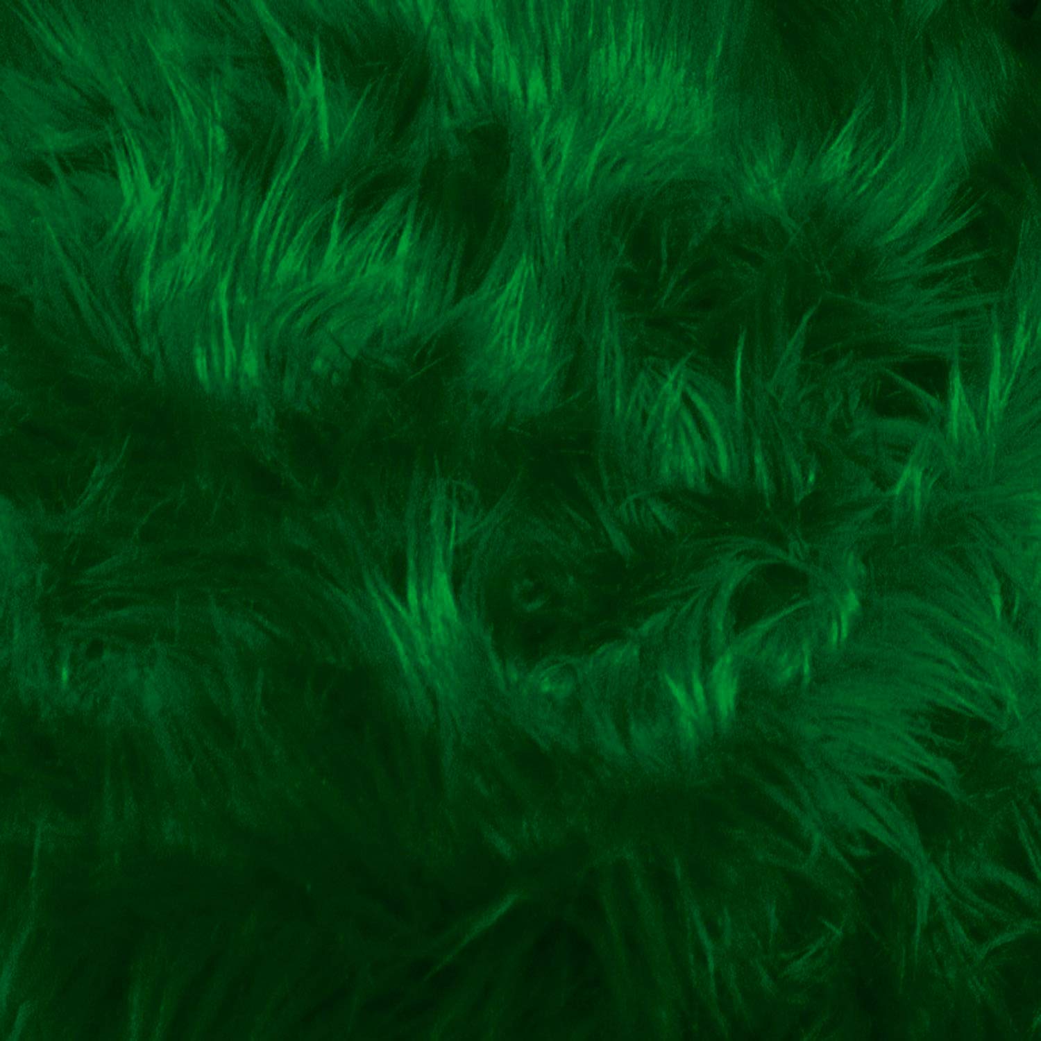 Faux Fake Fur Long Pile Luxury Shaggy Square Patches/Craft, Sewing, Cosplay, Costume, Decorations/Sold by Piece (Kelly Green, 20" X 20")
