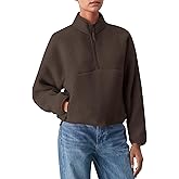 Gacaky Womens Fleece Jacket Winter Half Zip Long Sleeve Coat Fall Cropped Warm Fuzzy Outerwear 2025 Trendy Outfits