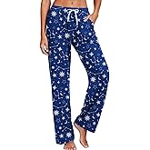 Kallenorox Women's Comfy Pajama Pants Casual Pj Bottoms for Women Print Long Sleep Pants Drawstring Lounge Pants with Pockets