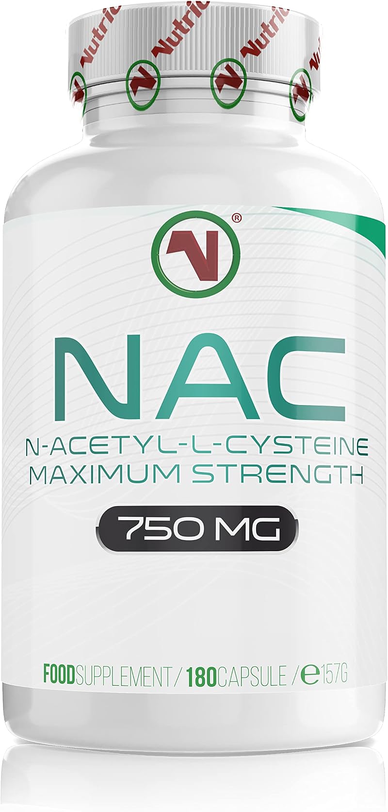 Nutriodol NAC Supplement 750mg Vegan Capsules - 180 Count