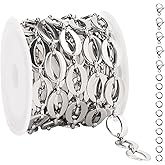 YOUBEIYEE 2 Meters Stainless Steel Oval Chain for Jewelry Making Men and Women Necklace Bracelet DIY Chains Bulk