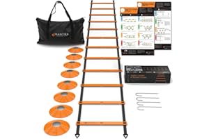 MANTRA SPORTS Soccer Training Equipment Agility Ladder Set, Sports Speed & Agility Training Equipment Kit with Cones & Drills, Speed Training Ladder for Footwork, Football Training Equipment