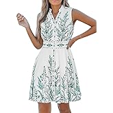 CUPSHE Women's Mini Dresses V Neck Summer Beach Floral Sleeveless Formal Short Dress Flowy Casual Wedding Guest Dress
