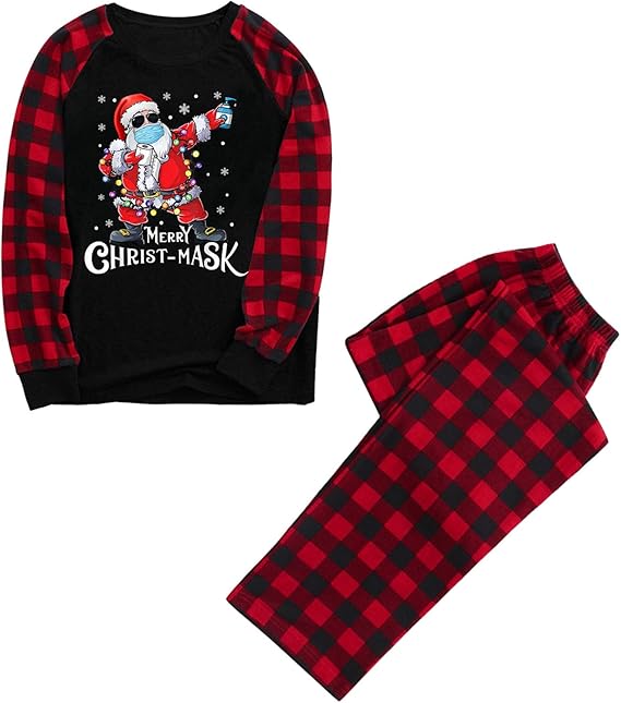 Amazon クリスマスプレゼント ご家族 親子お揃い 上下セット トップス長袖 衣装 フェイスカバー おしゃれ柄 男女兼用 部屋着 ルームウェア キッズ 子供服 サイズ ギフトトップス 親子服 ベビー服 長ズボン パジャマ Tシャツ サンタ柄 ファミリー服 マリンウェア 通販