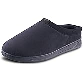 isotoner mens Indoor/Outdoor Slip-on Microterry Jake Clog Slippers With Memory Foam Comfort and Heel Support