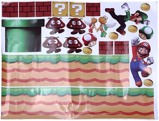 Fuloon Super Mario Wandsticker Kinderzimmer Wandtattoo Super Mario Kinderzimmer Wandsticker Super Mario 150cm 110cmwandtattoo Kinderzimmer Wandtattoo Super Mario Wandaufkleber Wandsticker Wandtattoo Kinder Wandtattoo Schlafzimmer Wandtattoo