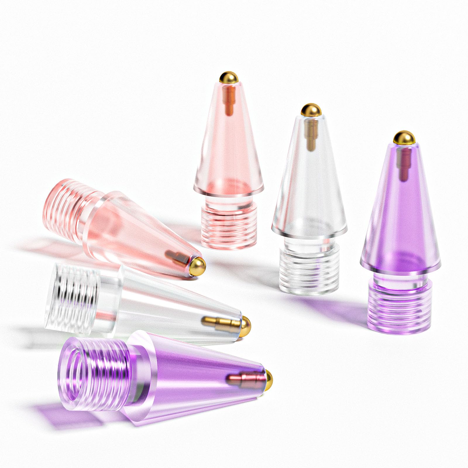 Qreninv Tips Compatible with Apple Pencil 1st and 2nd Generation, Precise Control, Multi-Colored Replacement Tips, No Wear and Tear, Pen-Like Writing Sensation