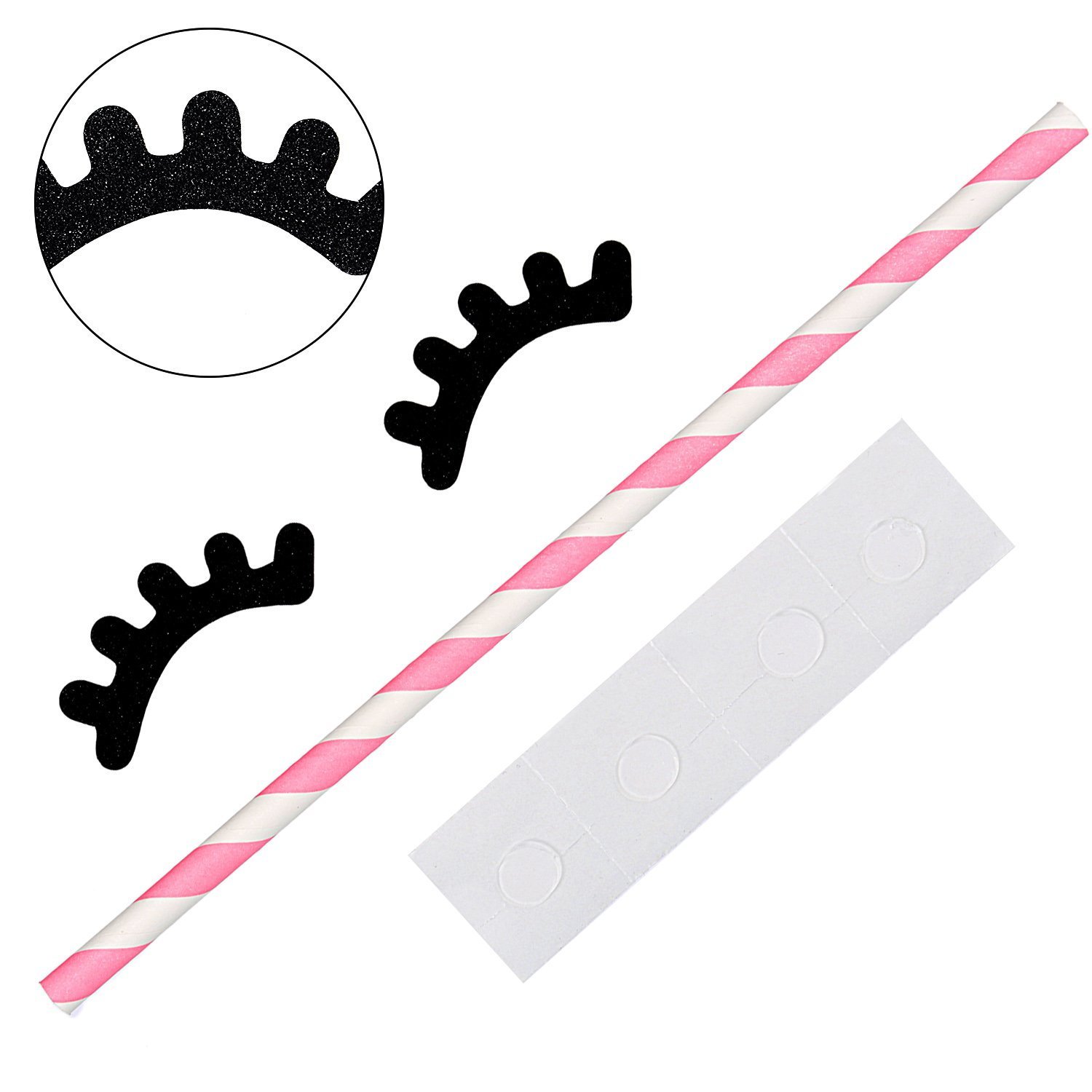 Romote Unicorn Cake Decorations,Cake Toppers Ears and Eyelashes Unicorn Party Baby Shower Wedding Headband For Girl(Gold)