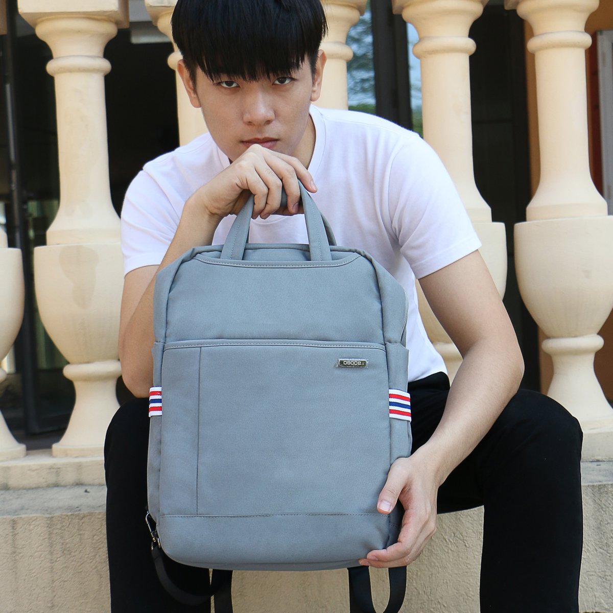 Laptop Backpack,Nylon Computer Bag,Travel Shoulder Bag,Carry Bag,Fits Under 15.6-Inch Laptop Notebook(Grey)