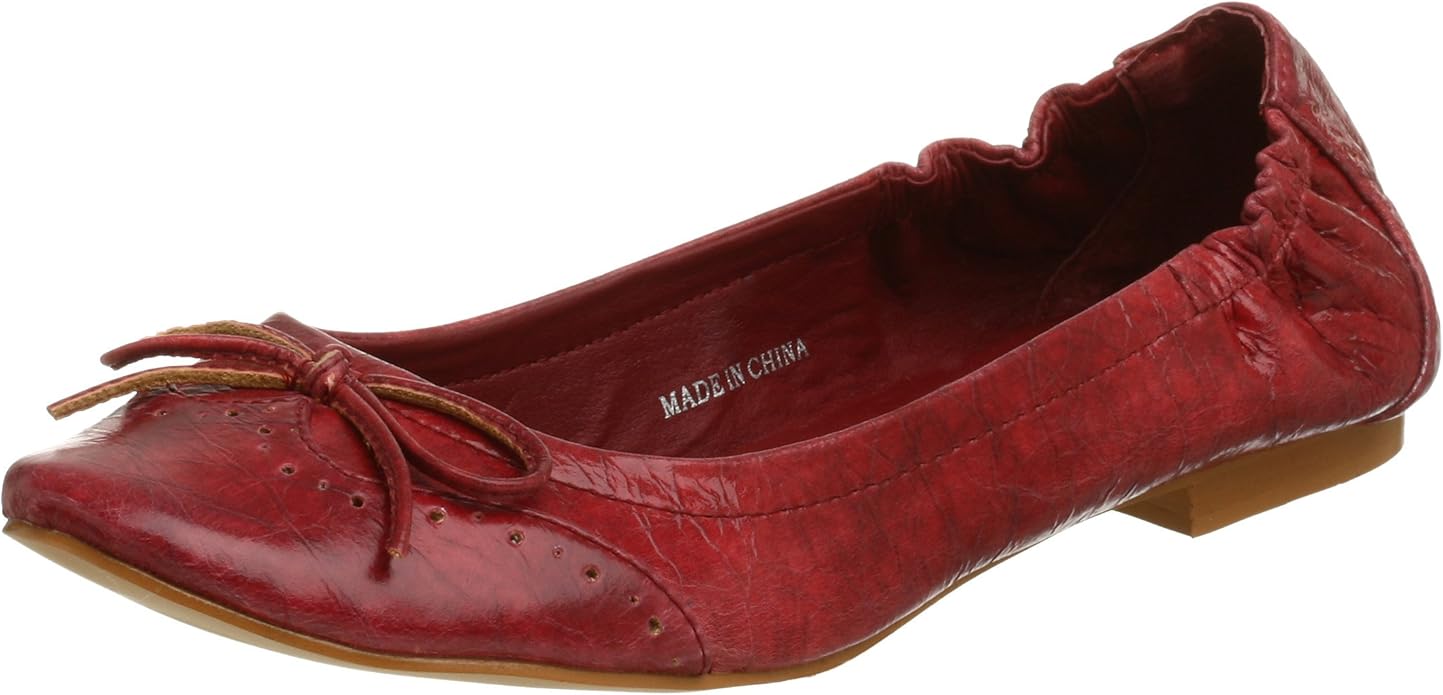 Amazon.com | Shellys London Women's Minnie Flat, Red Burnish, 37 EU (6.5 US) | Flats