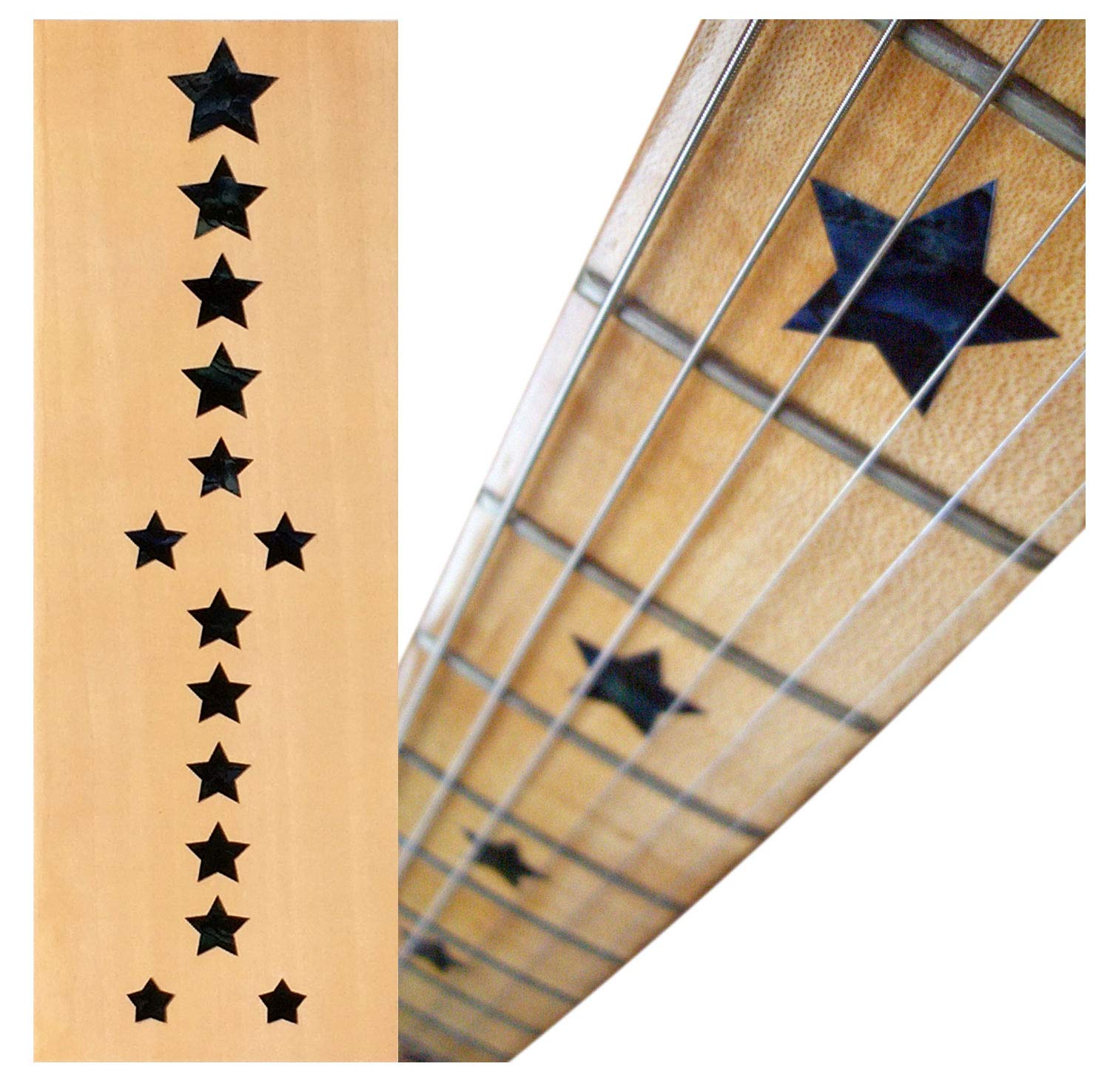 Inlay Sticker Fret Markers for Guitars & Bass - Everly Brothers Stars - Black Pearl, F-093EB-BP