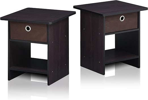 Nightstands Home Kitchen Light Blue Light Blue Furinno Andrey 2 Pack Bin Drawer End Table Nightstand