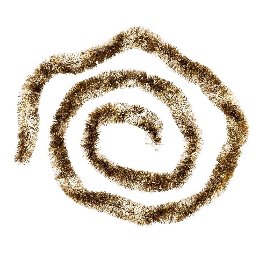 Ideen mit Herz Deluxe Duo Colour Tinsel Garland | 2m Long | 4cm Diameter | Gold & Silver Metallic | Fir Garland | Decorative & Christmas Garland | Party Decoration