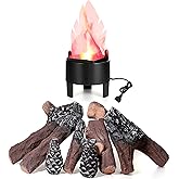 Sawysine Electronic 3D LED Fake Fire Effect Night Lamp | LED Artificial Flickering Fire with 10 Pcs Gas Fireplace Logs Simulated Fire Lamp for Halloween Christmas Indoor Home Party