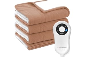 Warm Storm Heated Throw Blanket Electric Sherpa & Polar Fleece Heated Blanket Throw, Fast Heating Blanket with 5 Heat Settings 4 Hours Auto Off Washable
