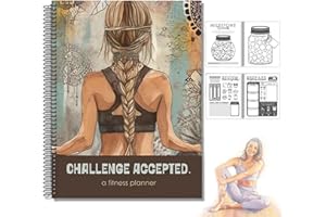 Challenge Accepted Fitness Planner: 90 Day Exercise and Food Journal for Wellness and Gratitude, Women Workout Journal Planne