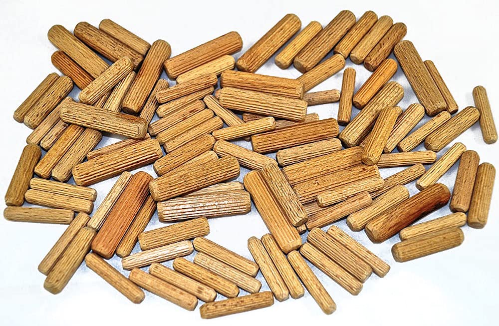 Merriway BH06542 (100 Pcs) Workshop Assortment of Fluted Wooden Dowels - Pack of 100 Pieces